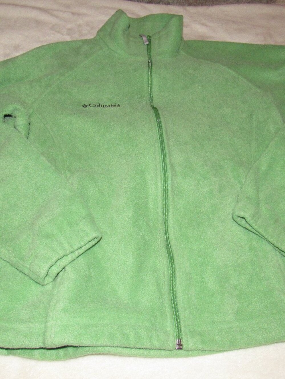 Columbia Green Full Zip Fleece Jacket Size Medium USED